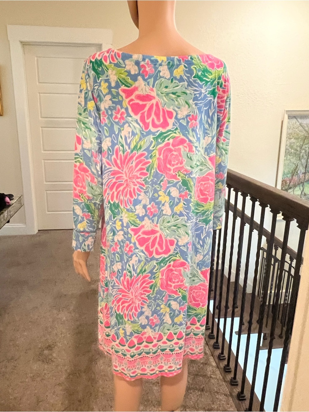 Rare Lilly Pulitzer XXL Blue and Pink with Multicolor Dress New condition - Picture 3 of 7